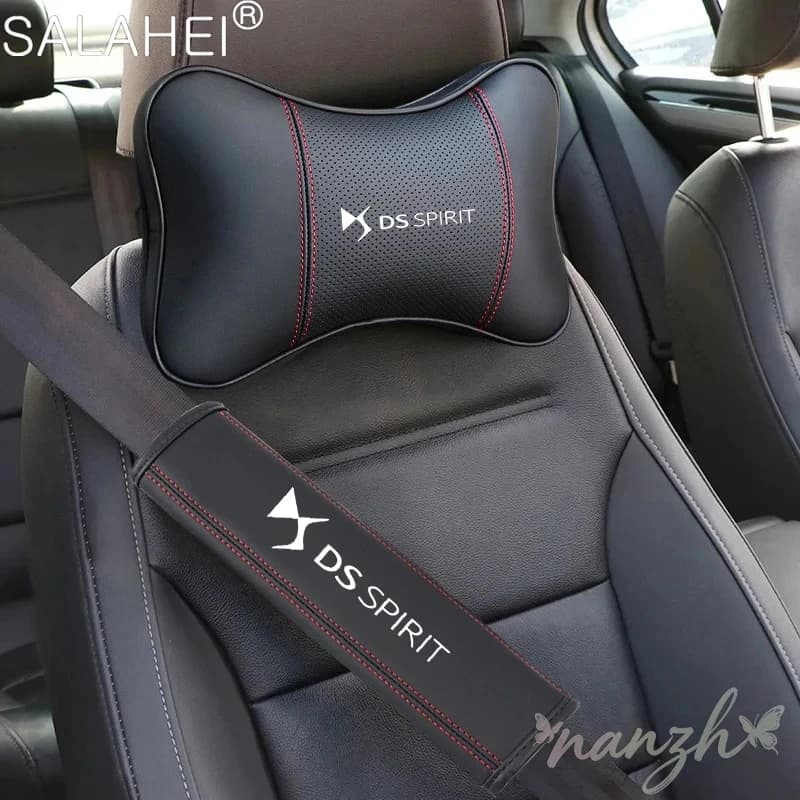 Leather Car Neck Pillow Mesh Car Seat Neck Protector Accessory For DS SPIRIT DS3 DS4 DS4S DS5 5LS DS6 DS7 DS9 RUBIS E-Tense DIV