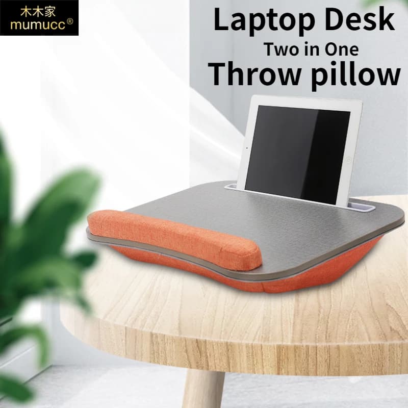 ‌ MUMUCC Scrivania portatile ergonomica 2 in 1 e cuscino per schienale per divano letto, ufficio, supporto morbido e confortevole, tavolino sul letto
