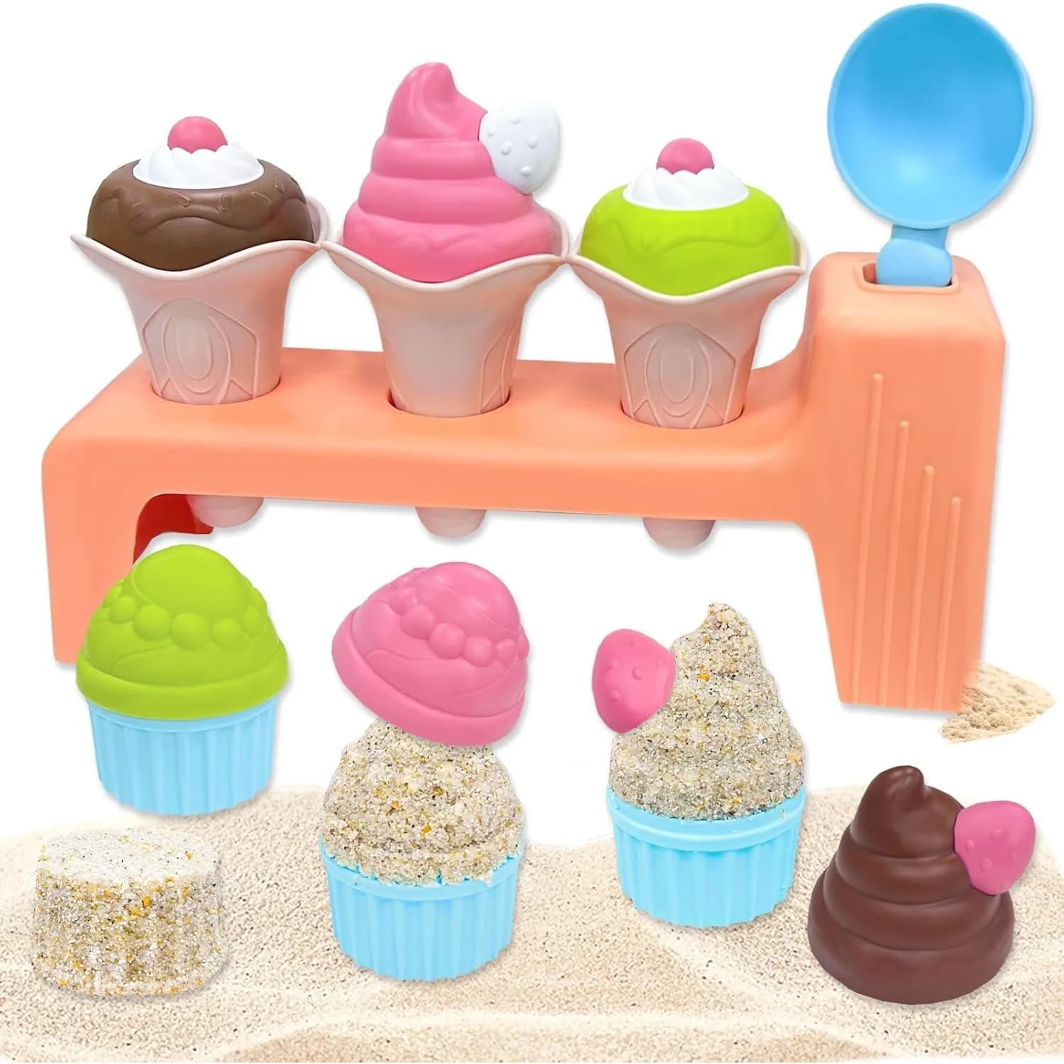 Giocattoli da Spiaggia, Stampi per Gelato e Sabbia, Kit per Bambini e Bambine, Giochi da Spiaggia per Feste, Interni ed Esterni
