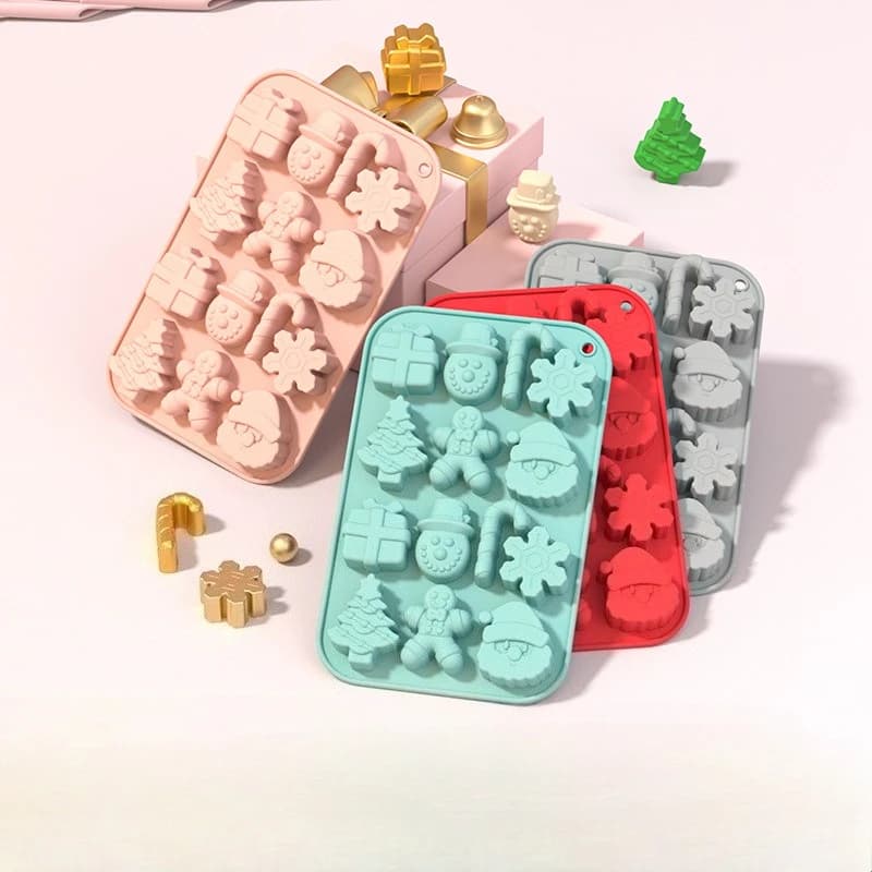 Soft candy silicone chocolate Christmas cake mold, mold for ice cream blocks, DIY baking