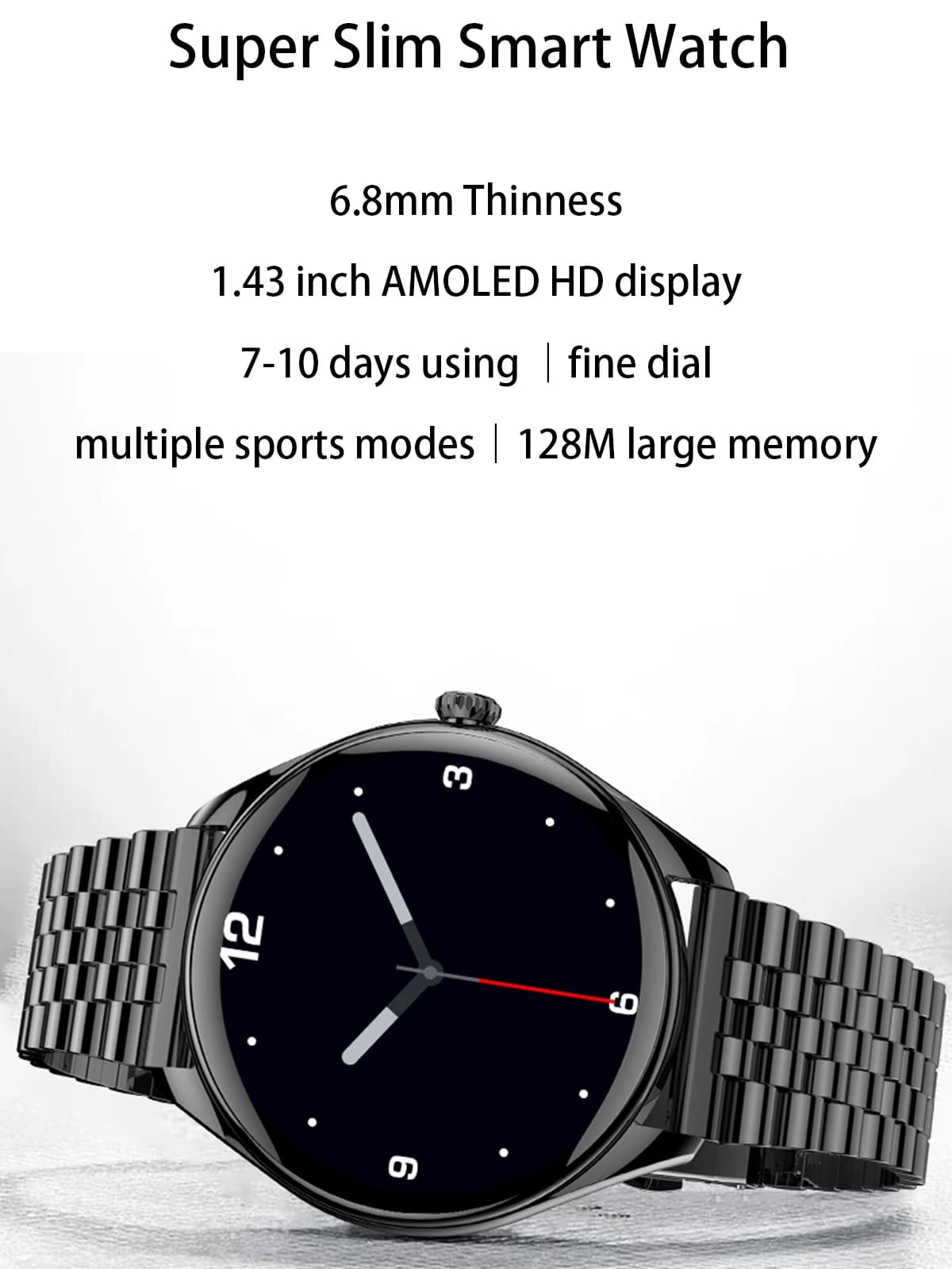 Ultra-sottile HD Bluetooth Chiama Smartwatch Monitoraggio della salute Esercizio Tracker Multi-funzionale Uomo Donna Smart Watch per Android IOS