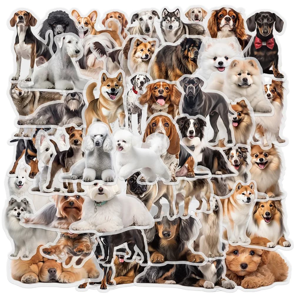 Confezione da 50 adesivi simpatico cane Emoji Graffiti Scrapbooking Diario fai da te Cancelleria regalo Decor Materiale scolastico per ufficio creativo