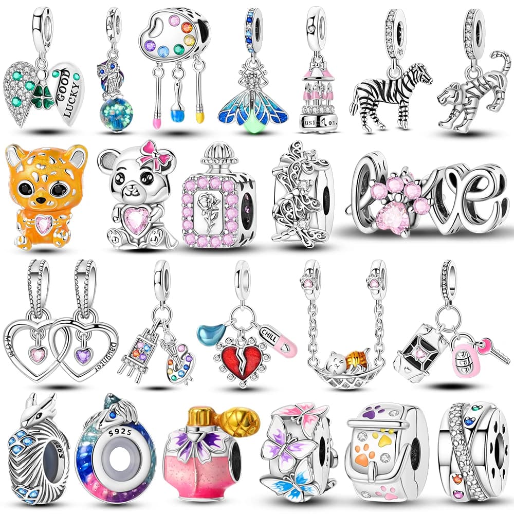 I più nuovi ciondoli in argento sterling 925 con unicorno, lucciola, perline di profumo, adatti per braccialetti originali, pendenti fai da te per gioielli da donna