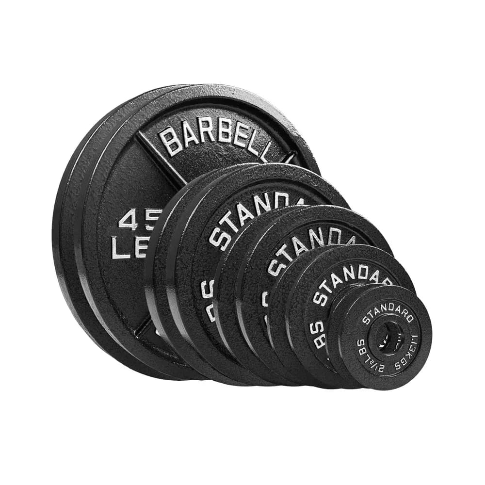Set di Piastre Olimpiche in Acciaio da 175LB - Rivestimento Martellato da 2 Pollici, 2x 2,5lb, 5lb, 10lb, 25lb e 45lb per Pesi, Personalizzabili