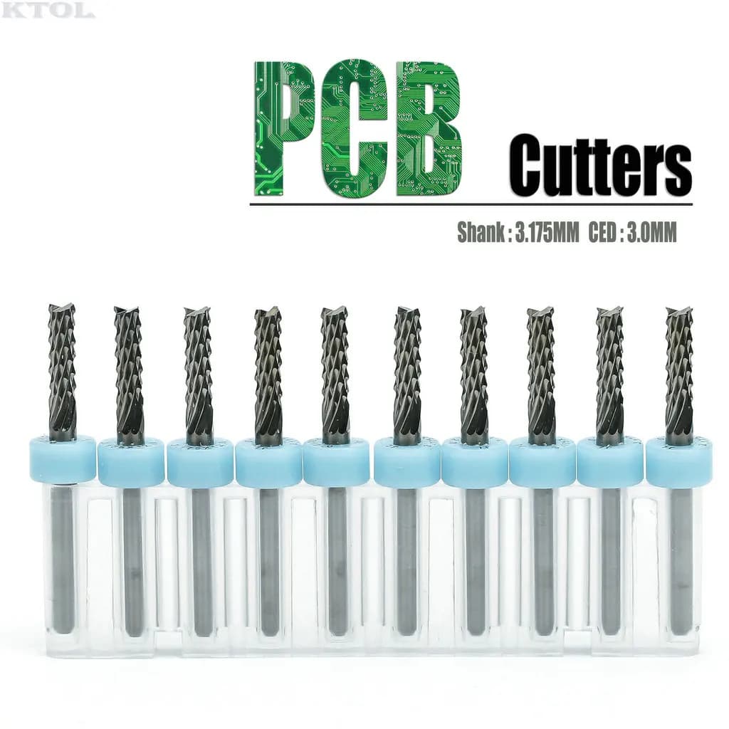 4-6mm Printed Circuit Brake, PCB router tip, tungsten steel micro-tool, carbide drill for groove and hole cutting, 5 pieces