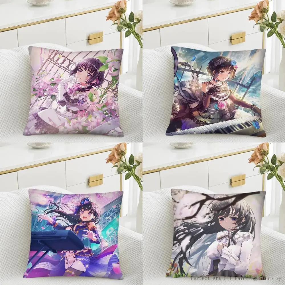 Anime BanG Dream Shirokane Rinko Pillow Case Fashion Square Pillowcase Bedroom Sofa Room Ins Decoration Leisure Cushion Cover