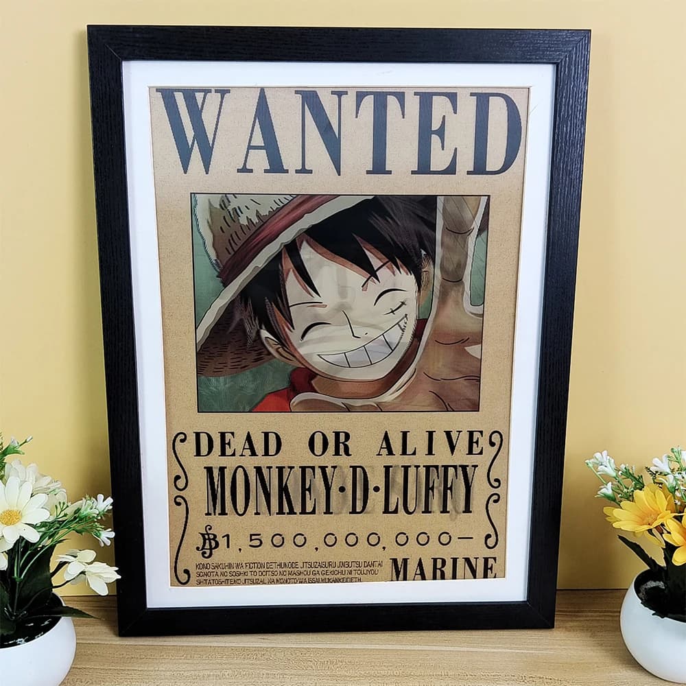 3D Anime One Piece Lenticular Poster with Luffy, Zoro and Sanji, Sfumata Printing, Gift, Camera Decoration, Wall Art (Senza Cornice)