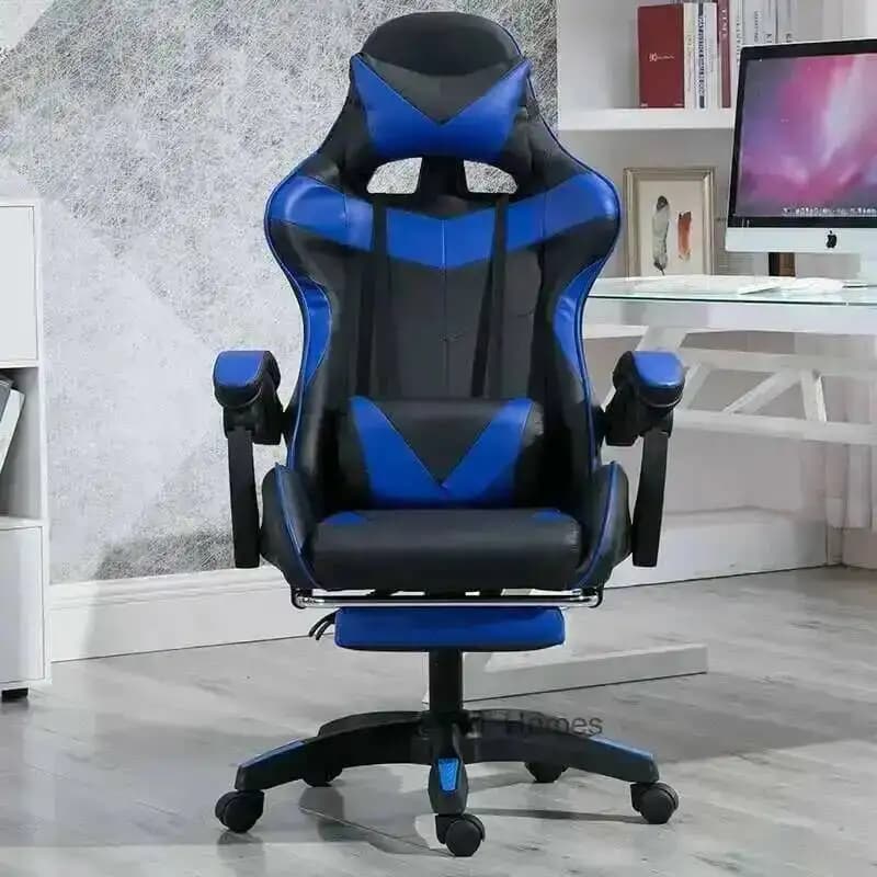 Ascensore Sedia da gioco girevole con poggiapiedi per computer Sedie da ufficio Poltrona regolabile in PVC e funzione domestica ergonomica