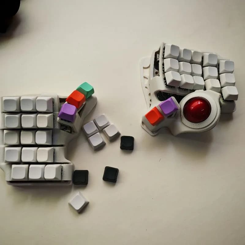 New NEW Charybdis MK2 35MM Trackball Split Mechanical Keyboard Kit Custom MX Switch Bluetooth Wireless ZMK Support via