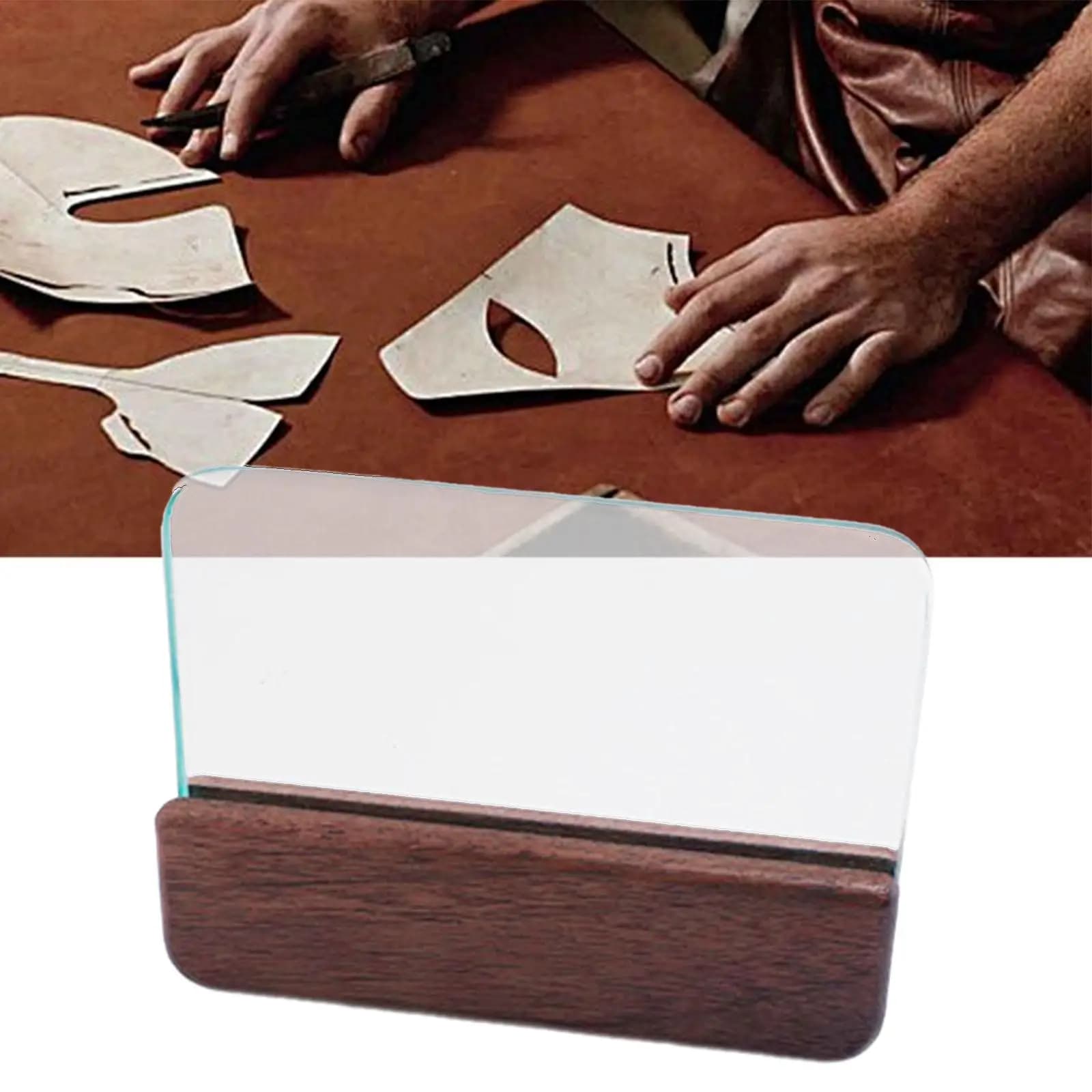 Blocco Professionale per Lucidatura del Vetro con Manico in Legno, Strumento per Lucidatura della Pelle per Set di Lavorazione del Cuoio