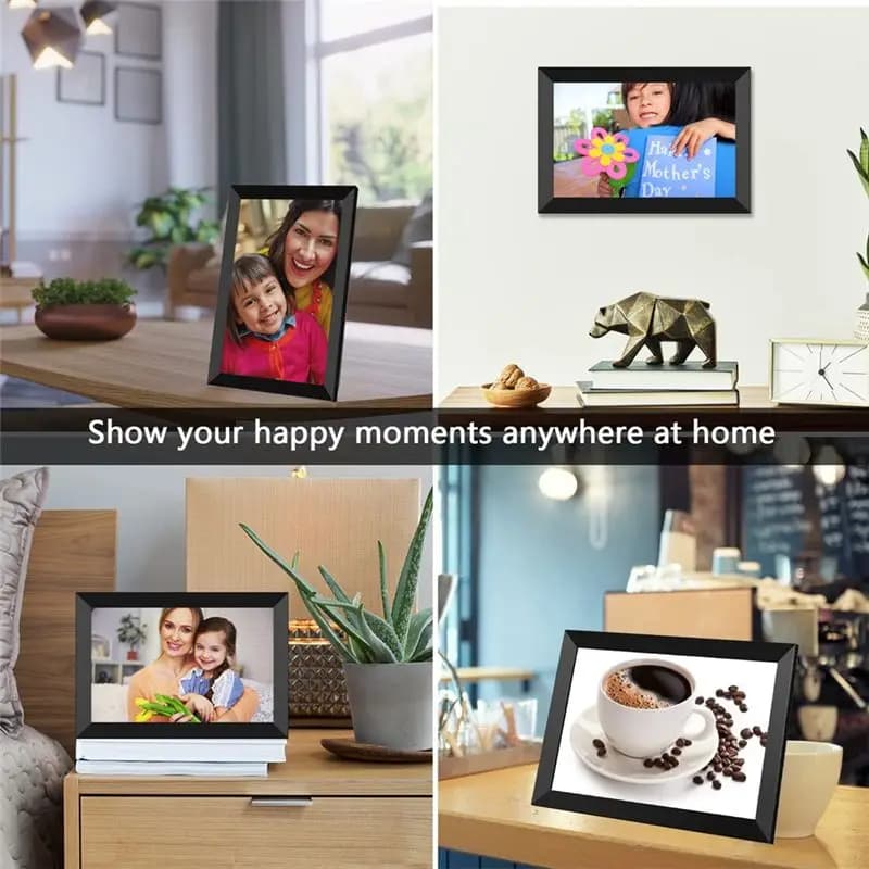 Cornice Digitale WiFi Smart A73T da 10.1 Pollici, Schermo Touch IPS LCD 1280x800, Rotazione Automatica Verticale e Orizzontale - Spina USA