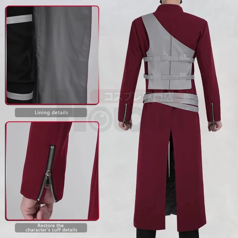 3,k;6\g/Anime Gaara Cosplay Costume Coat Pants Vest Belt Animation Convention Halloween Christmas Giftk;6,y'9\