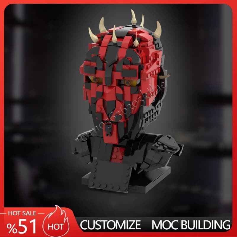 592PCS MOC Star Battle Una Grande Darth Maul Testa Caschi Modello Building Blocks Impilabile Mattoni Creativo Giocattolo Del Capretto Regali Fai Da Te