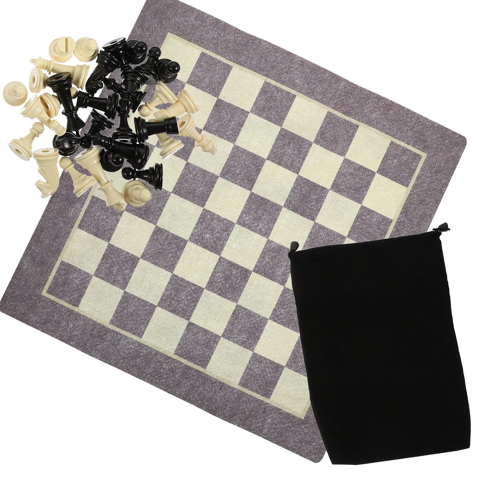 1Set Folding Chess Kit Plastic Board Game Set Design Educational Interactive Compact Portable Intellectual Development