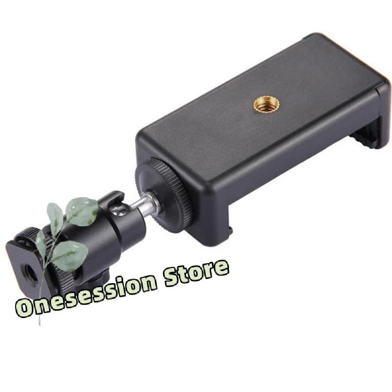 Scratch-resistant Hot Shoe Phone Clip Universal Holder Bracket with 1/4 Screw Tripod Mount for Outdoor Shooting