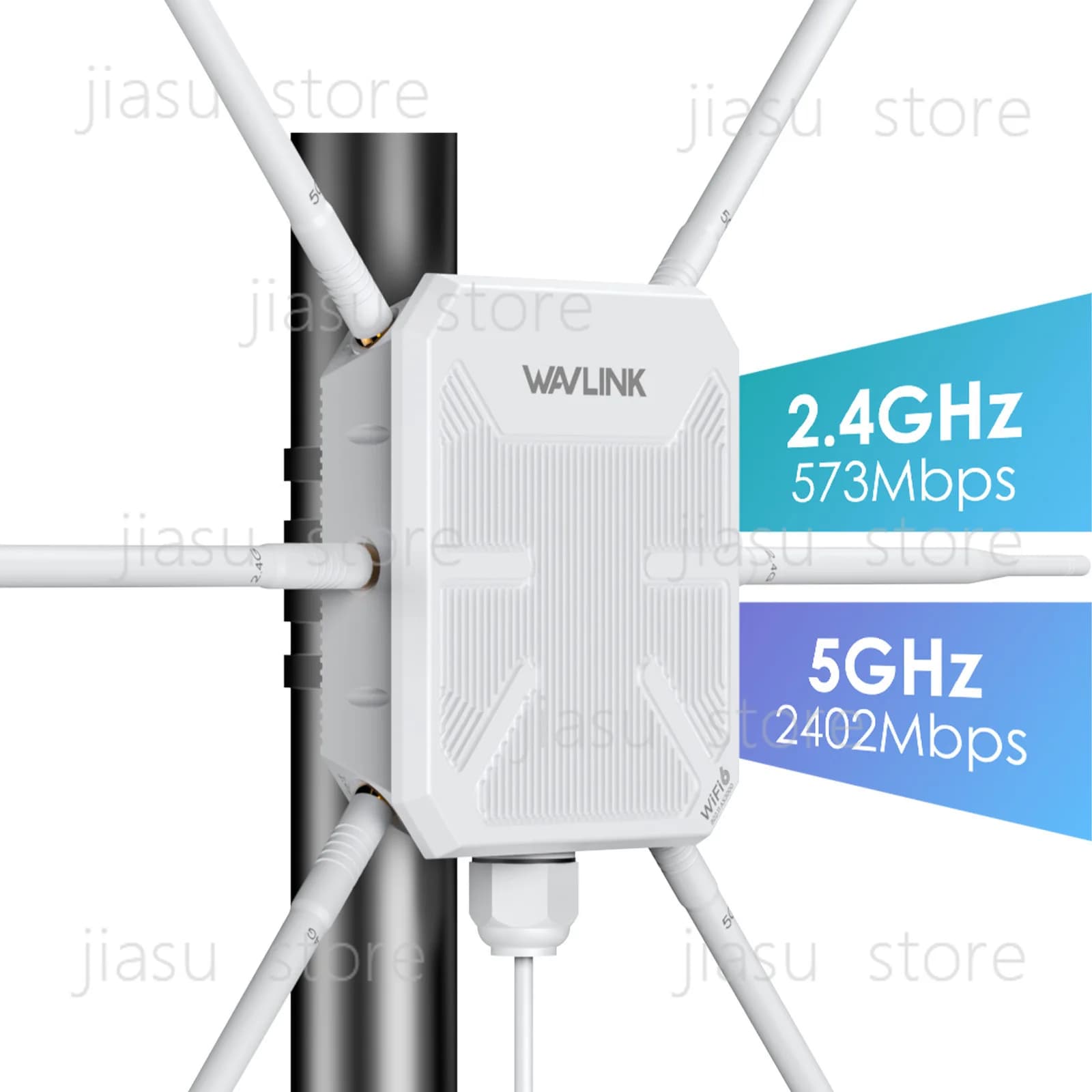 Access Point WiFi 6 AX3000 Dual Band Impermeabile IP67, Ripetitore e Amplificatore di Segnale a Lungo Raggio per Esterni