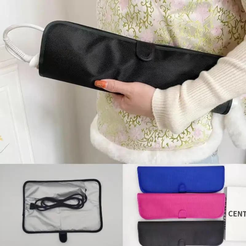 Portable Anti-Heat Mats Heat Resistant Mat Pouch For Hair Straightener Flat Iron Curling Iron Prevent Burns Styling Organizer