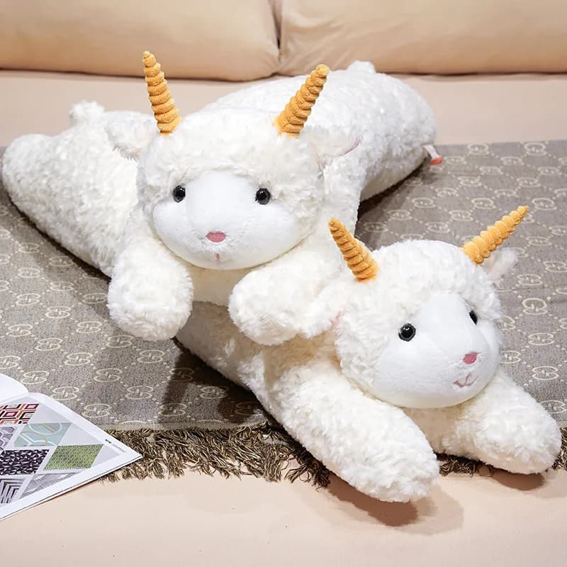 Sheep Plush Body Pillow Long White Cylindrical Animal Pillow Soft Resting Companion Gentle Bedroom Comfort Soft Plush