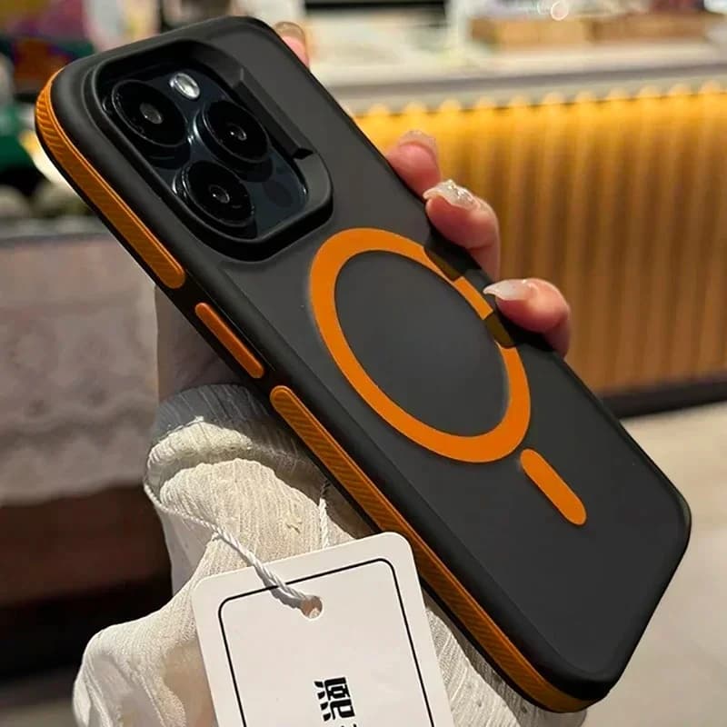 Nuova Cover Magnetica Bicolore Opaca Smerigliata per iPhone 17 16 15 14 Plus 13 12 11 Pro Max, Trasparente Antiurto Rigida