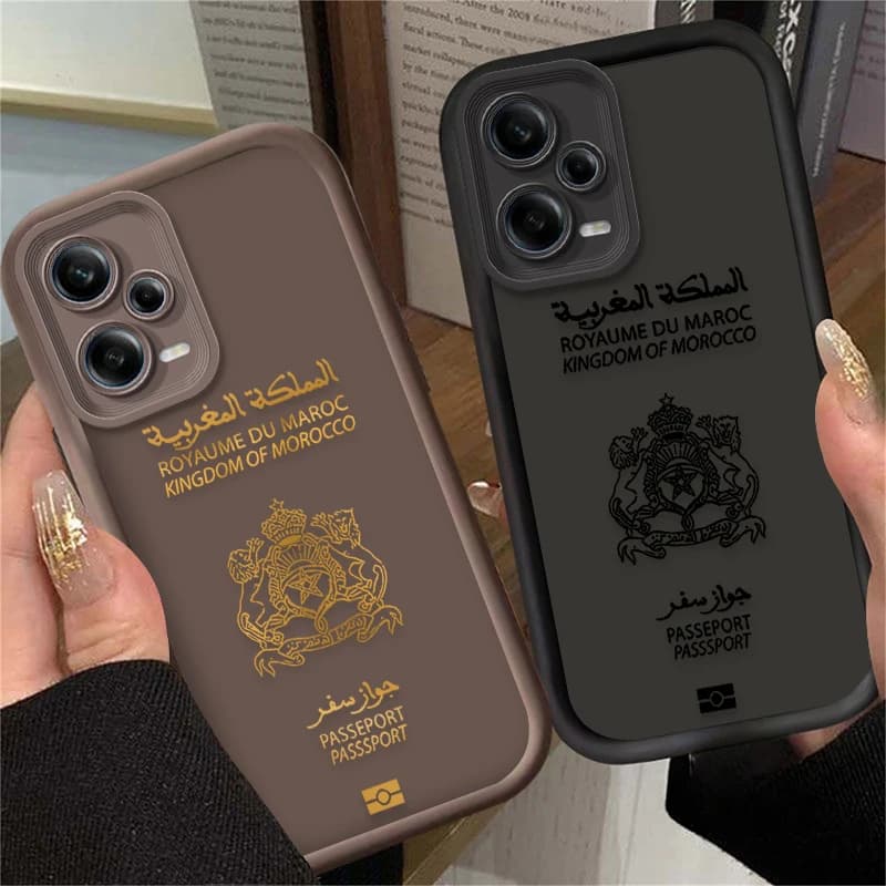 Custodia per passaporto marocchino per Xiaomi Redmi Note 13 14 12 11 Pro Plus 5G 14S 12S 11S 10S 10 9 Redmi 14C 13C 12C 12 4G Cover