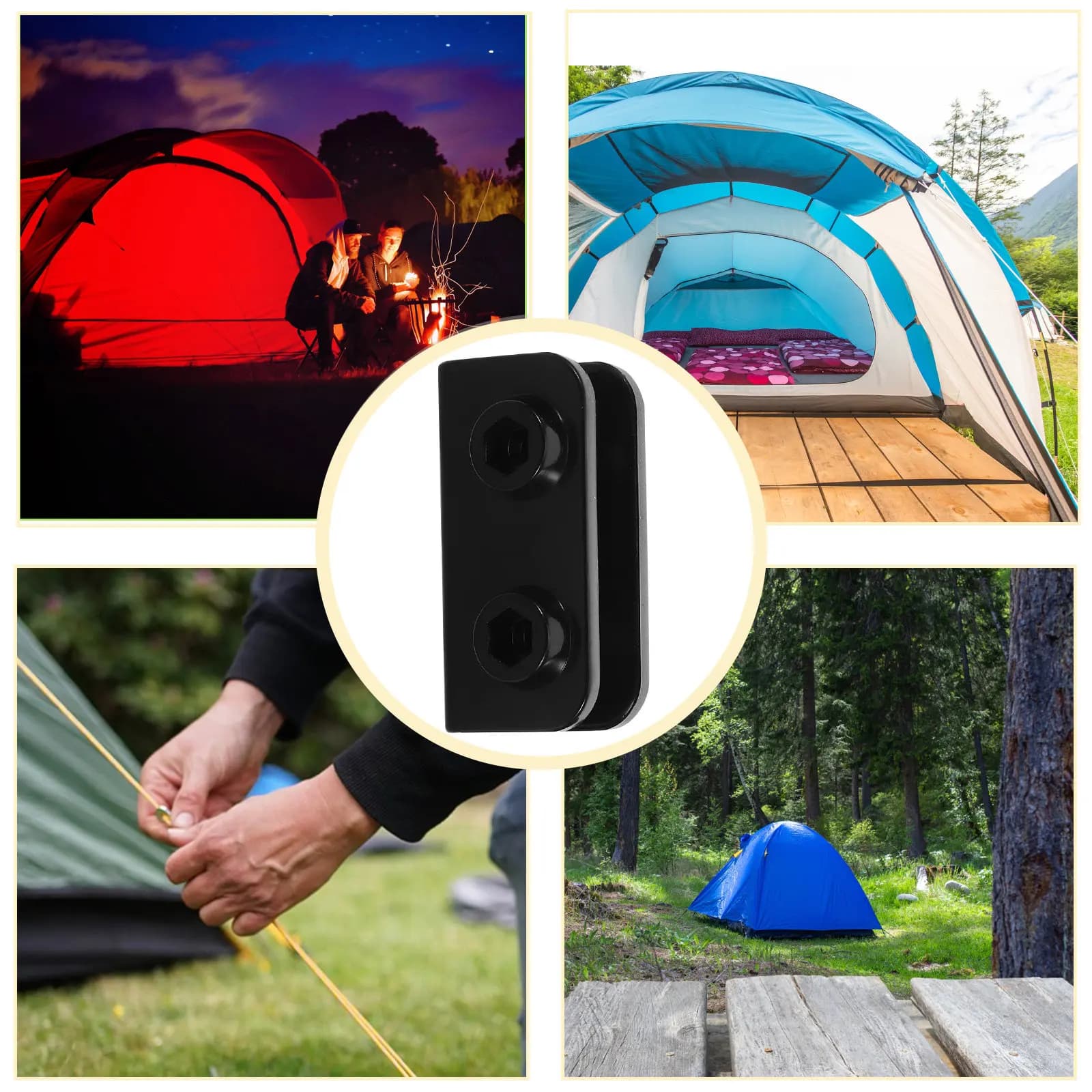 4 Pezzi Accessori per Tende da Campeggio Connettori in Plastica Giunti per Pali Tenda Ricambi per Tende da Sole Stabilizzatori per Strutture Esterne