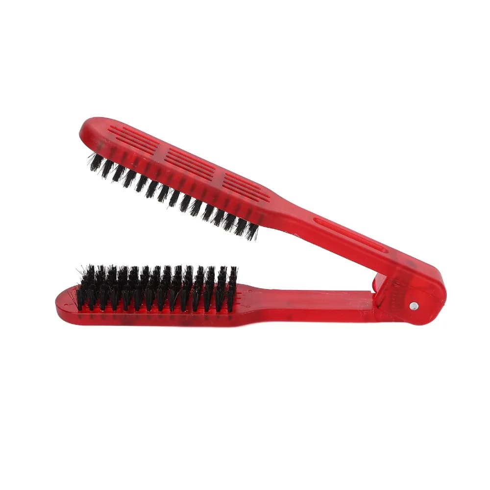 V-Shape Design Hair Straightening Brush Splint Structure Portable Hair Styling Comb Double Sides Convenient Wide Hair Brush