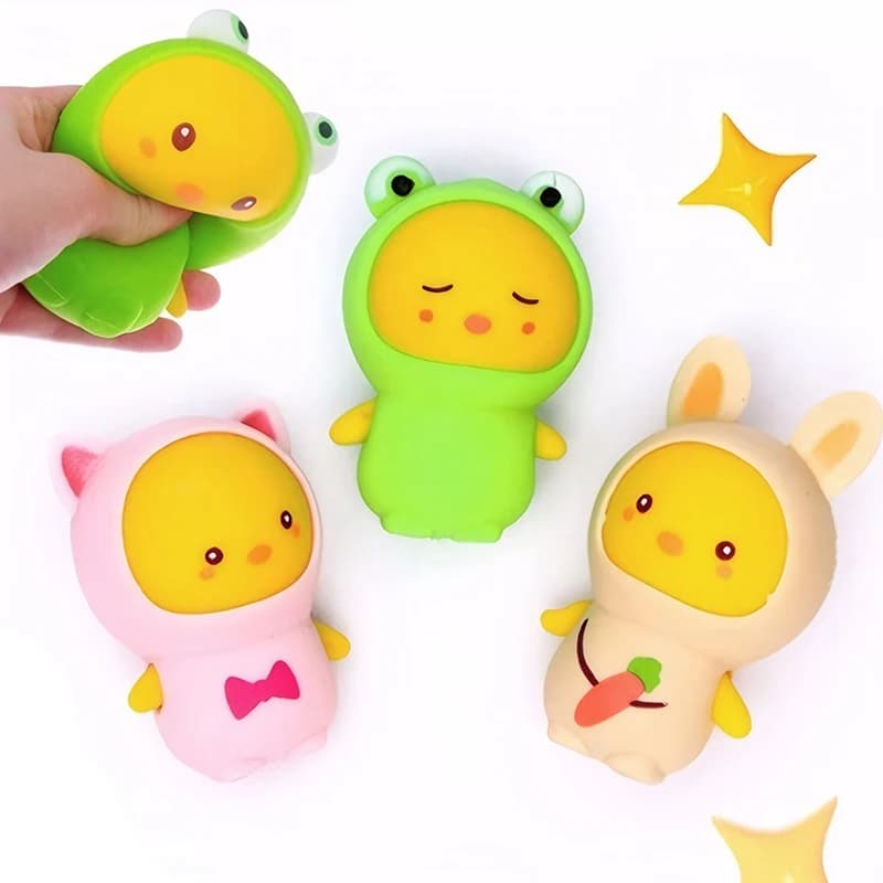 Palline antistress per conigli Giocattolo Palla antistress squishy per coniglietto per adulti e bambini Giocattoli sensoriali Fidget Palla da spremere con coniglietto morbido per alleviare l'ansia