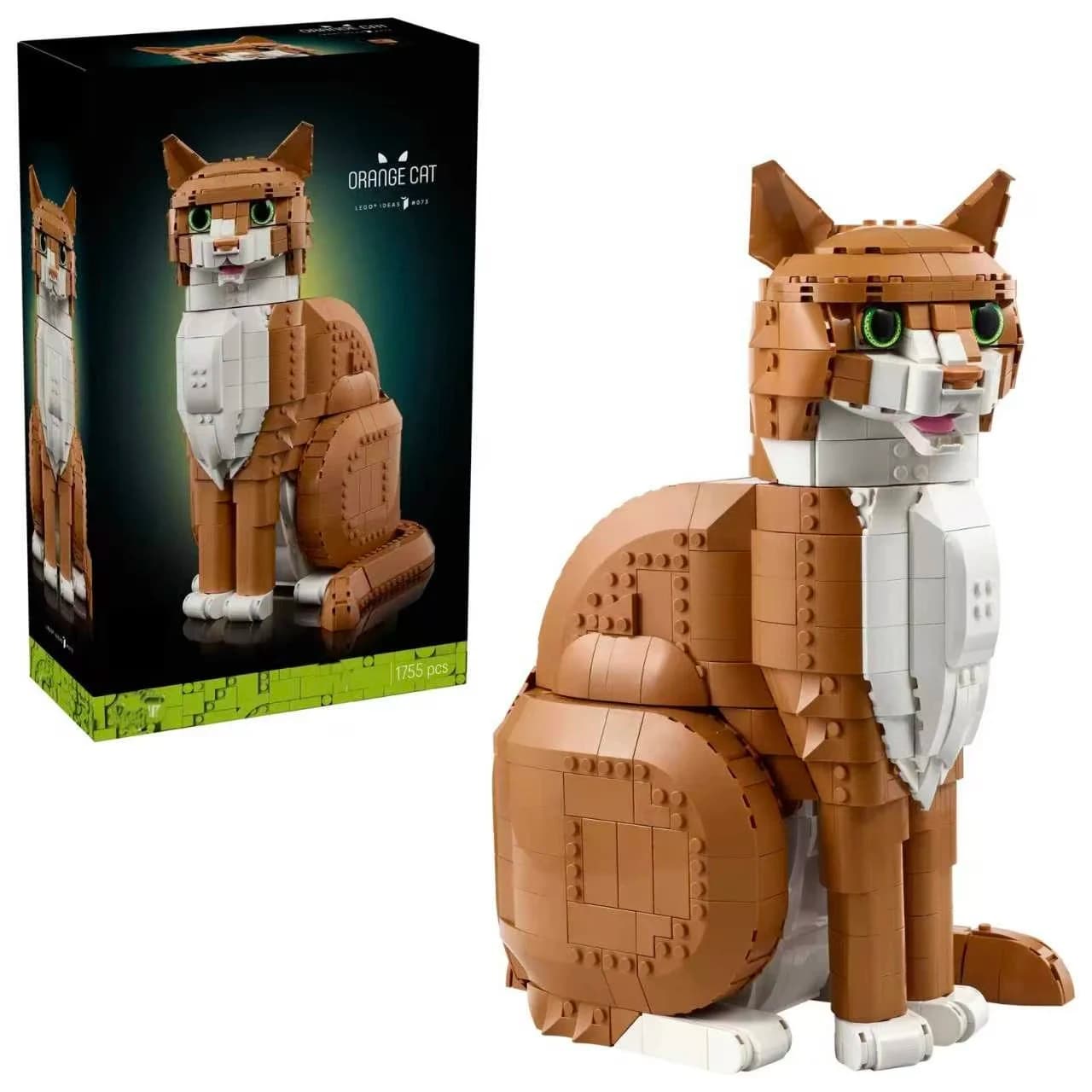 New Compatible Ideas 21349 Tuxedo Cat Orange Cat Model Building Blocks Assemble Cute Cartoon Bricks Puzzle Toys For Child&Adult