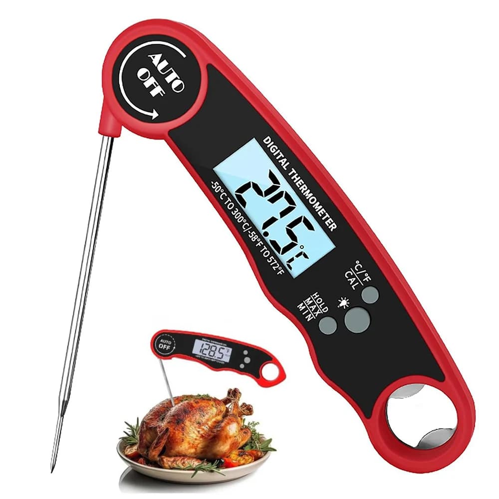 Termometro digitale per carne a lettura istantanea per cucinare BBQ pieghevole sonda per alimenti impermeabile termometro misuratore di temperatura dell'olio portatile