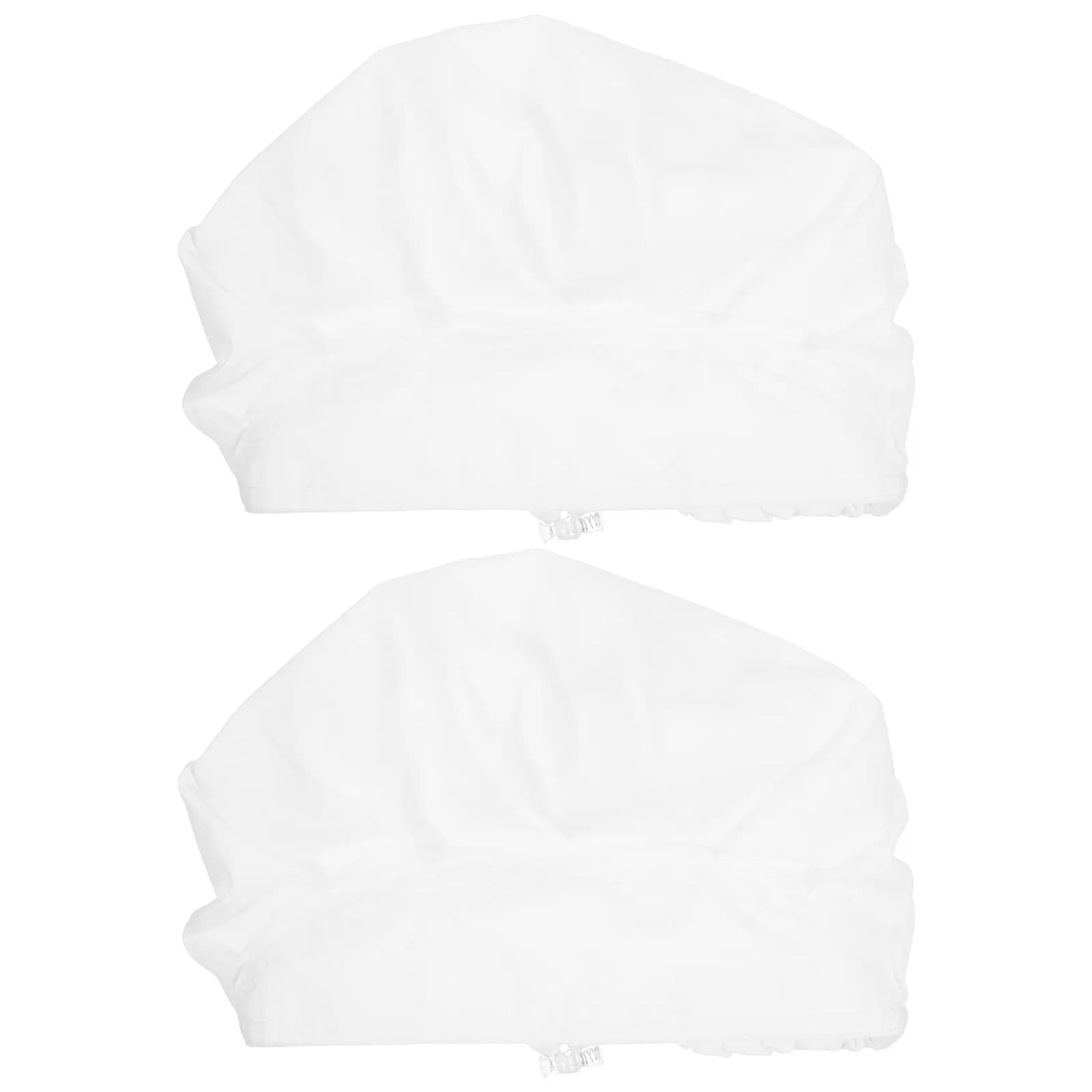 2Pcs Kitchen Work Hats Breathable Chef Skull Caps Elastic Reusable Washable Cooking Beanies for Food Service Bakers Chefs Men