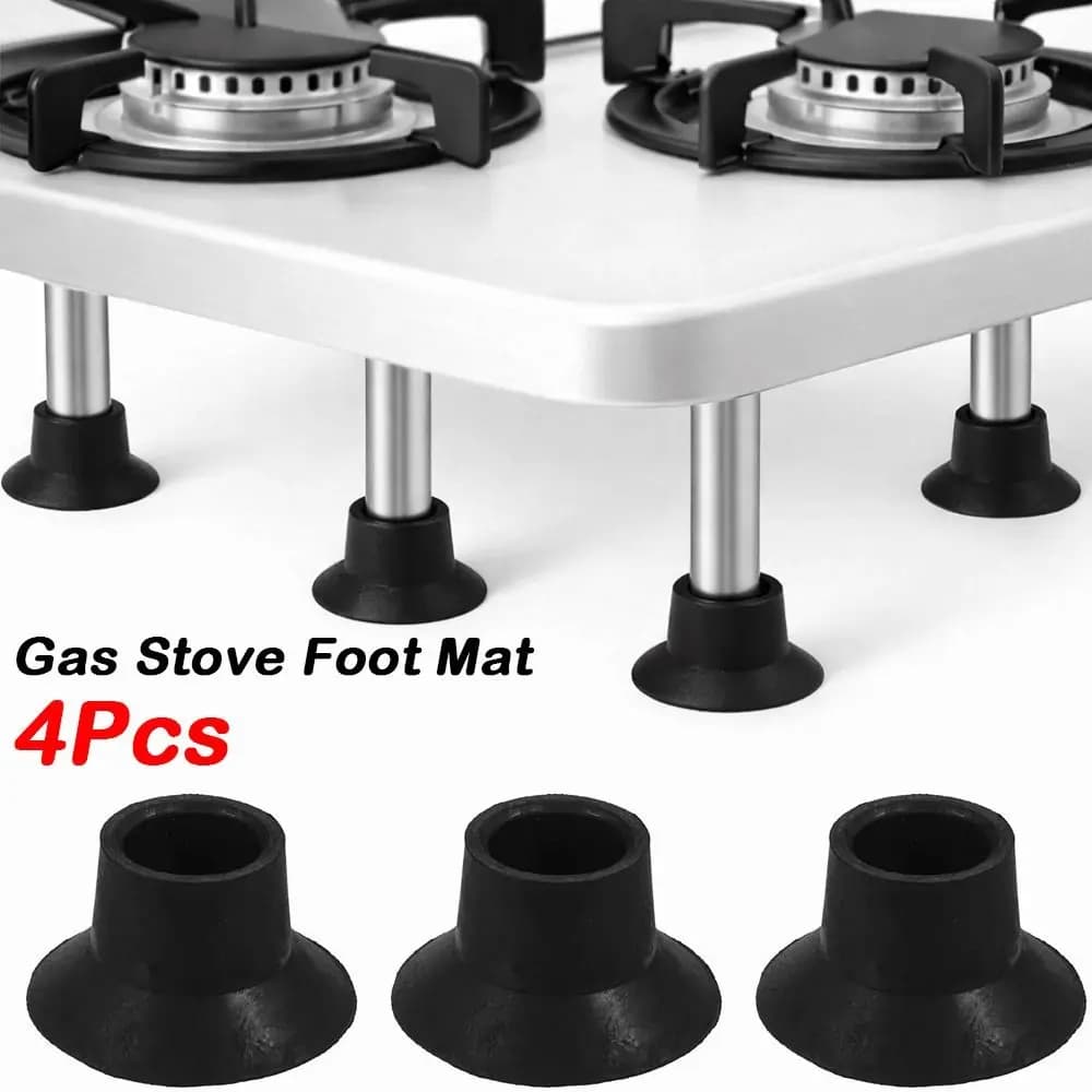Set di 4 Tappetini Universali per Fornelli a Gas, Resistenti all'Usura, Antiscivolo, Silenziosi con Ventose, Coprigambe per Trampolino