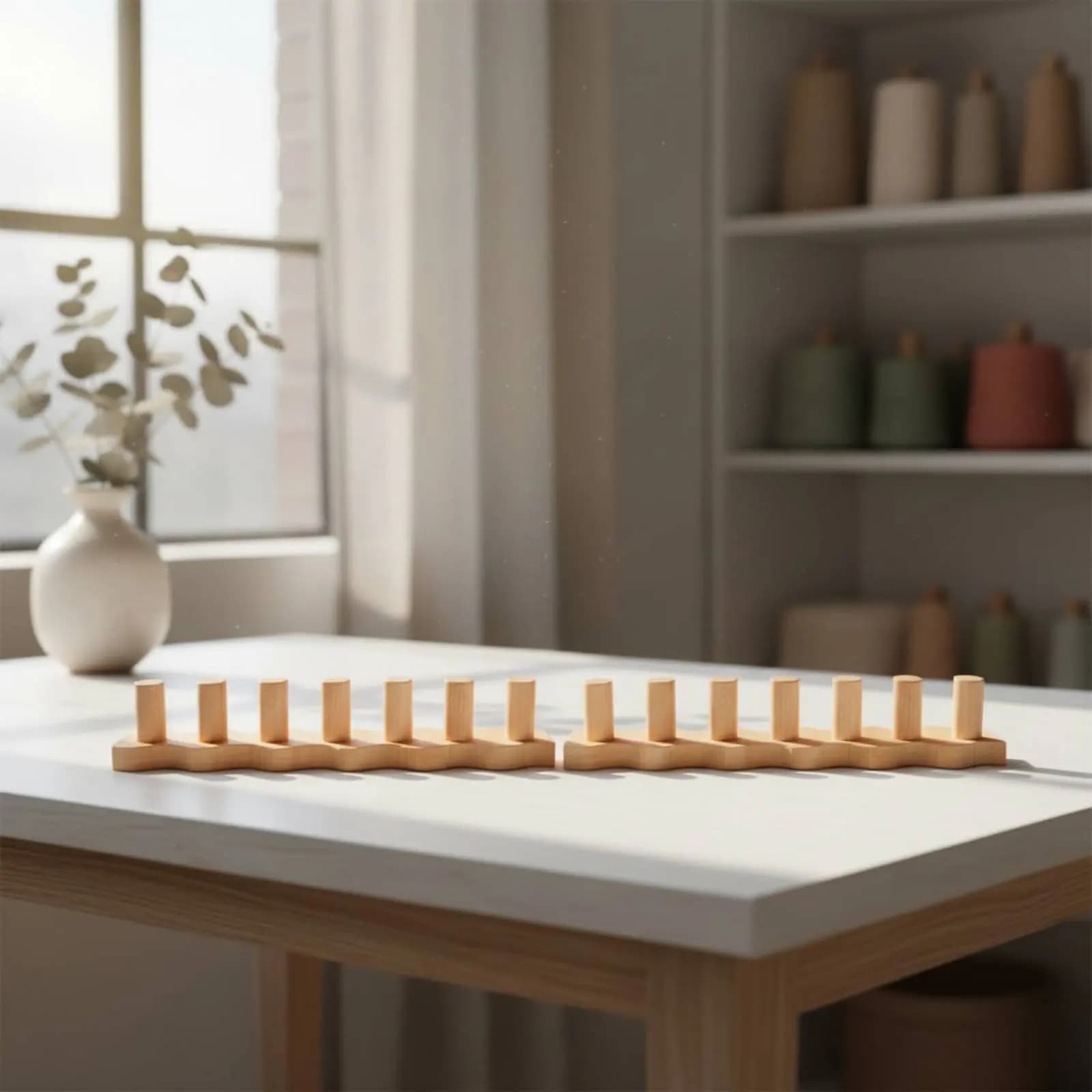 Adjustable Wooden Knitting Loom Sturdy Wood Construction Adjustable Wooden Loom Peg Weaving Frame Beginner-Easy-to-Use