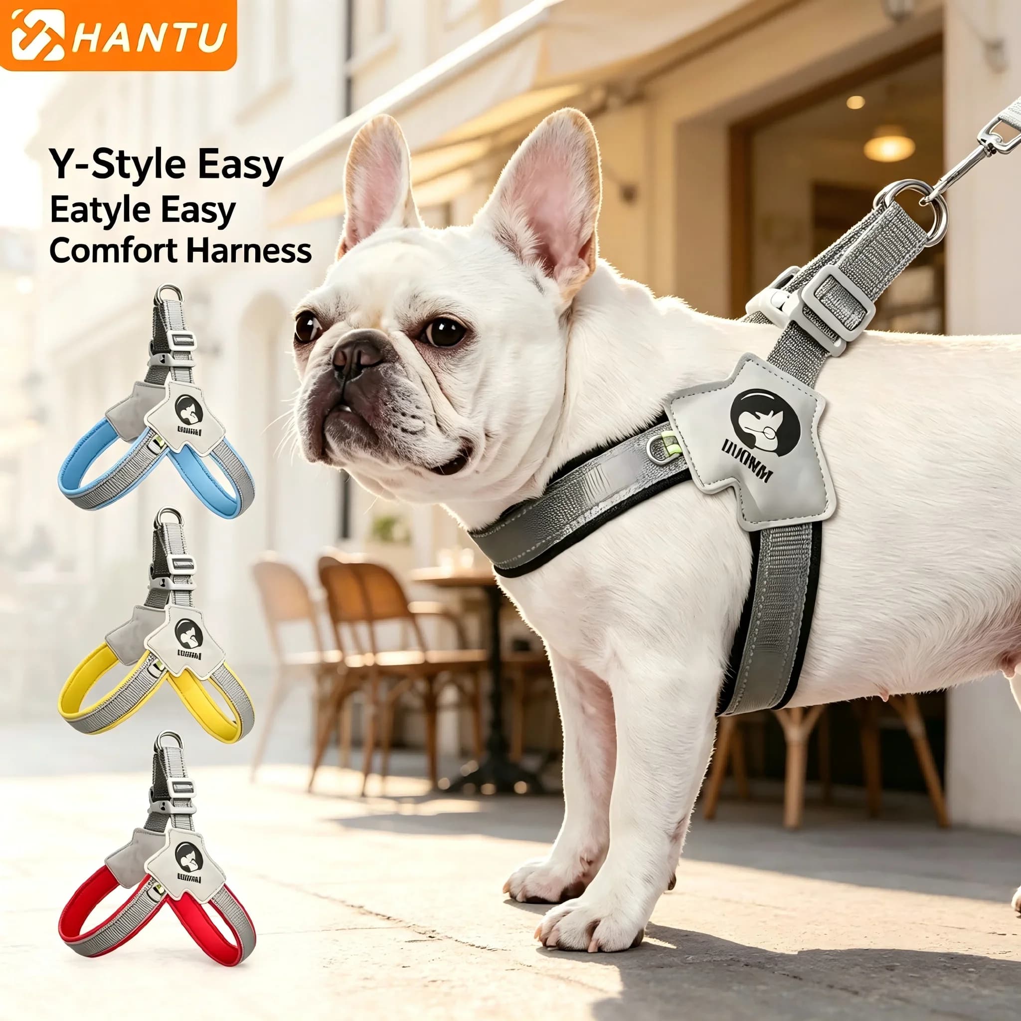 New Saddle Style Dog Harness for Small Medium Large Dogs – Breathable Reflective No Pull Pet Vest, Comfortable Control Leash Set