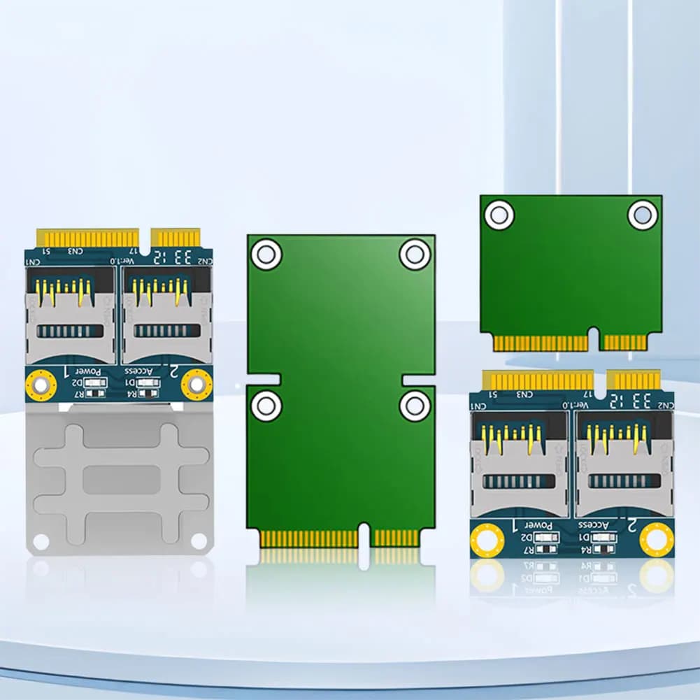 Adattatore convertitore da doppia scheda TF a scheda di memoria Mini PCI-E per slot Mini PCI Express, adattatore lettore di schede di memoria