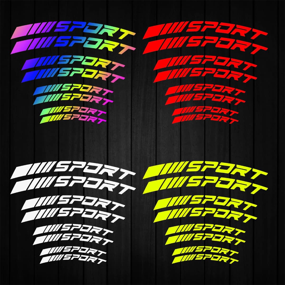 Sport Curve Waterproof Decals High-Temperature Resistant Brake Caliper Car Stickers Reflective Vinyl Wheel Rim Decoration Decals
