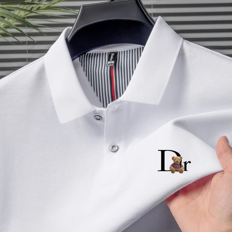 Polo da Uomo Estivo 2026 di Lusso 100% Cotone a Maniche Corte con Risvolto Stampa Casual Business Traspirante Versatile