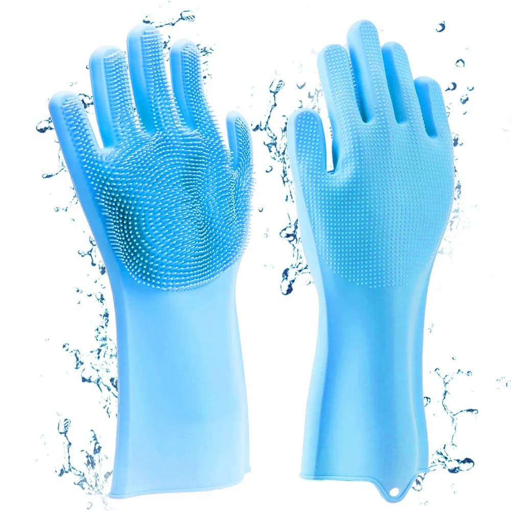 Guanti per la pulizia della toelettatura dell'animale domestico guanti per Shampoo da bagno per cani e gatti Scrubber Magic lavastoviglie Cleanner spugna guanto per il lavaggio dei capelli in silicone