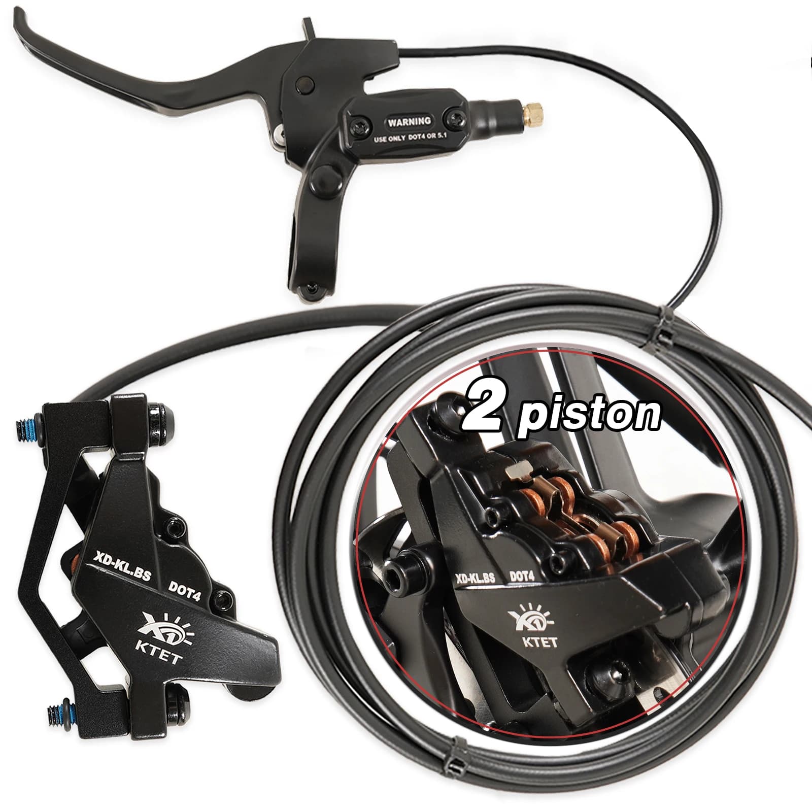 Pinza freno idraulica per bici elettrica e MTB con pneumatici grassi, funzione di sicurezza spegnimento, parte di aggiornamento bici elettrica fuoristrada/pieghevole di XOD