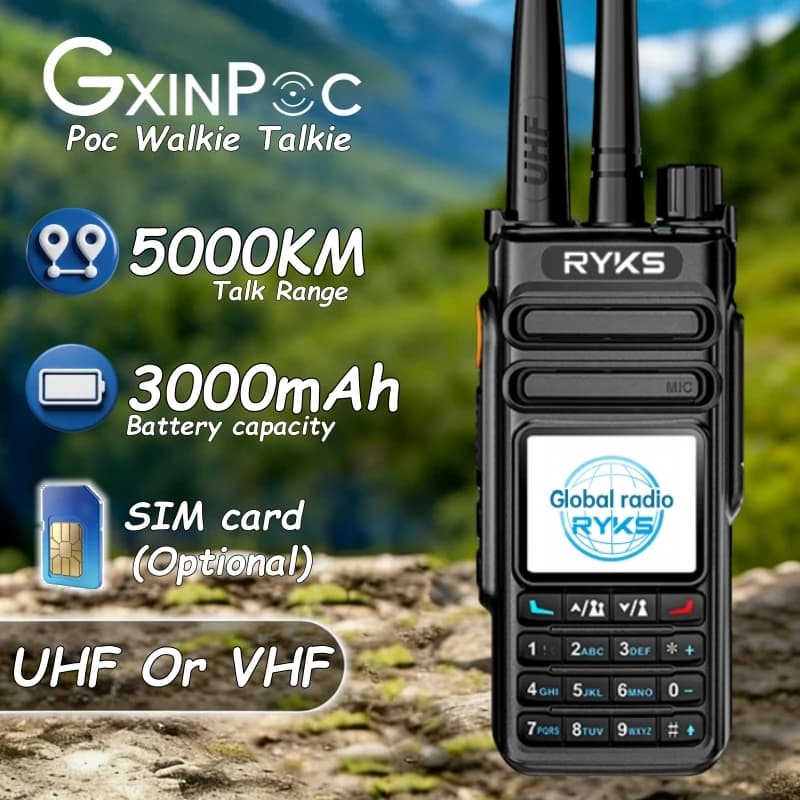Walkie Talkie 4G a Lungo Raggio Militare 10000Km Radio Poc Xin Poc Con Uhf 400-470Mhz Per Set Radio Wireless Ptt Globale