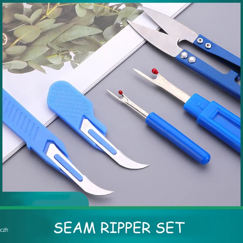 5 Pieces Blue for Sewing with Ripper for Wire, Ripper for Sewing and Scissors to Remove Points