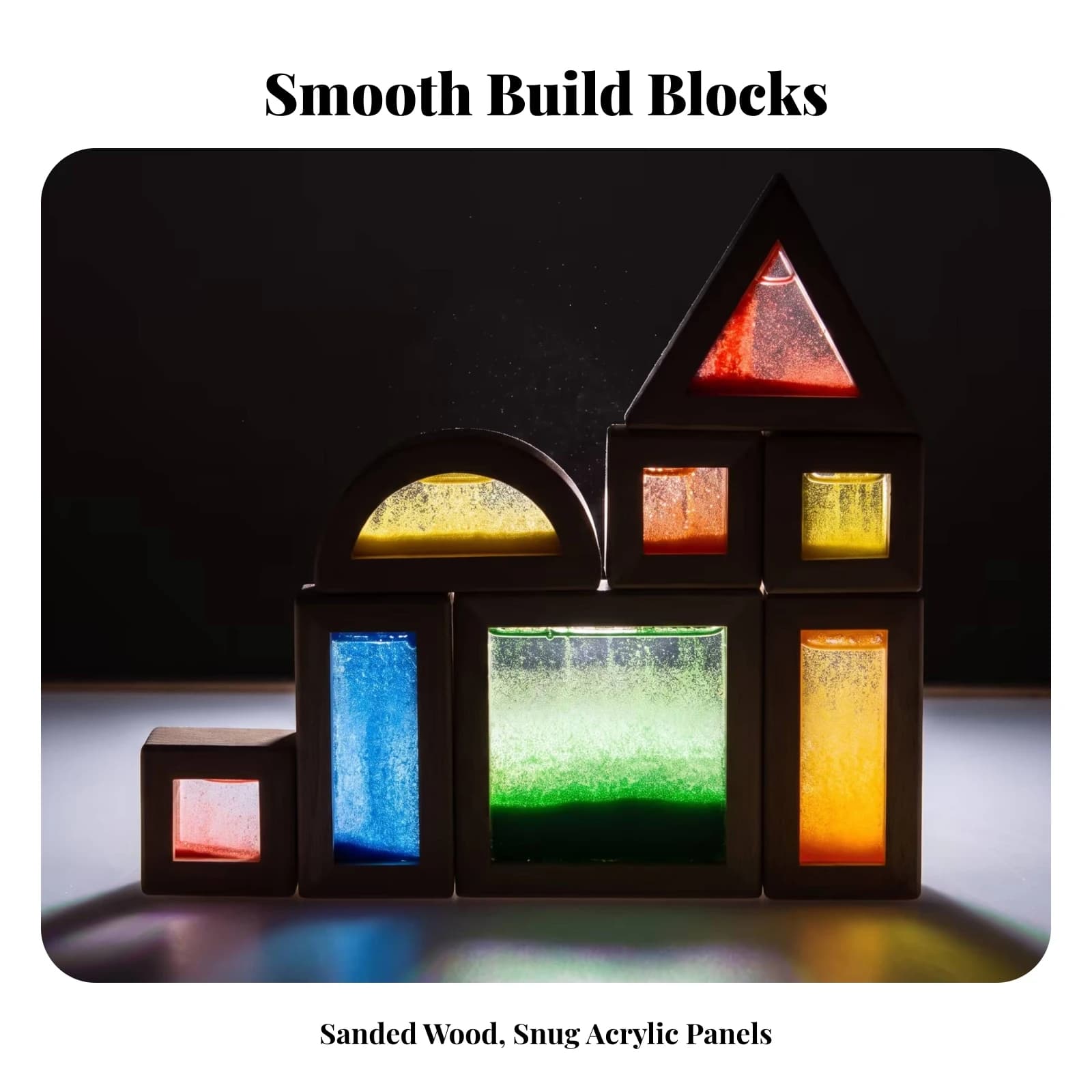 8 Pieces Sensory Building Blocks Developmental Blocks with Translucent Inserts Educational Colorful for Toddlers, Playroom