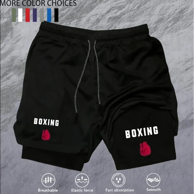Simple Summer Sports Pants 2-in-1 Running Shorts Suitable for Men's Fitness Leggings with Phone Pocket and Comfortable Fashion