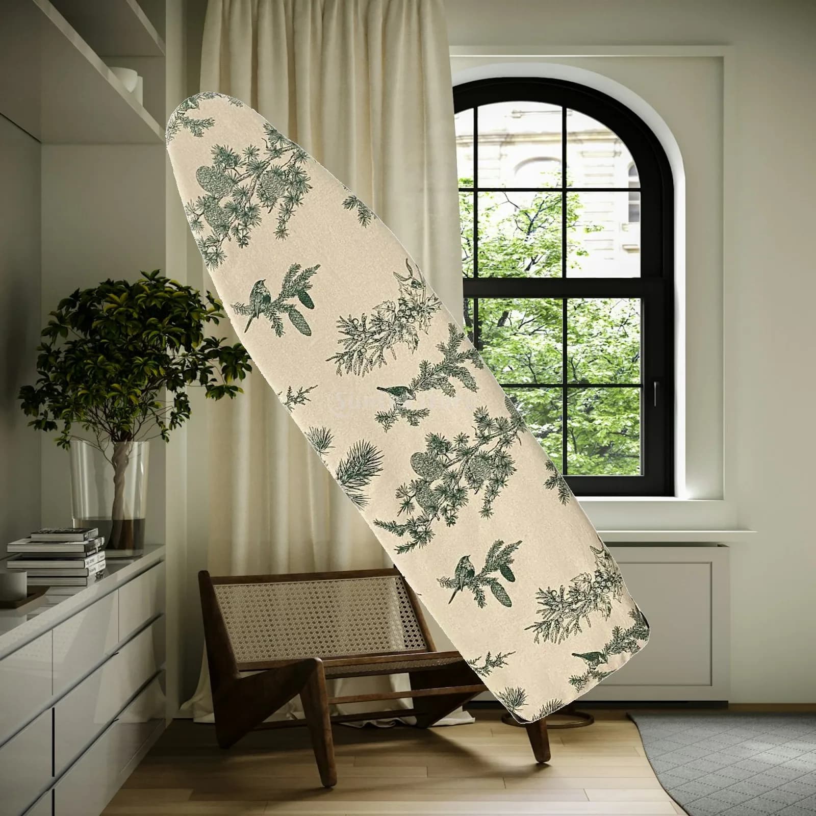 Thick Ironing Board Cover Reflective Padding Cotton Linen Easy Fit for 135x45 Oversized Tabletop Ironing