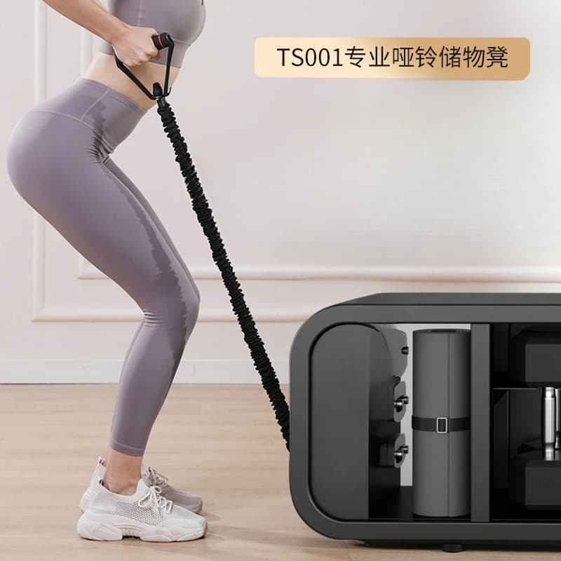 Multifunctional Stool for Fitness and Home Storage, Sit-up Stool with Space for Manubri and Kettlebell