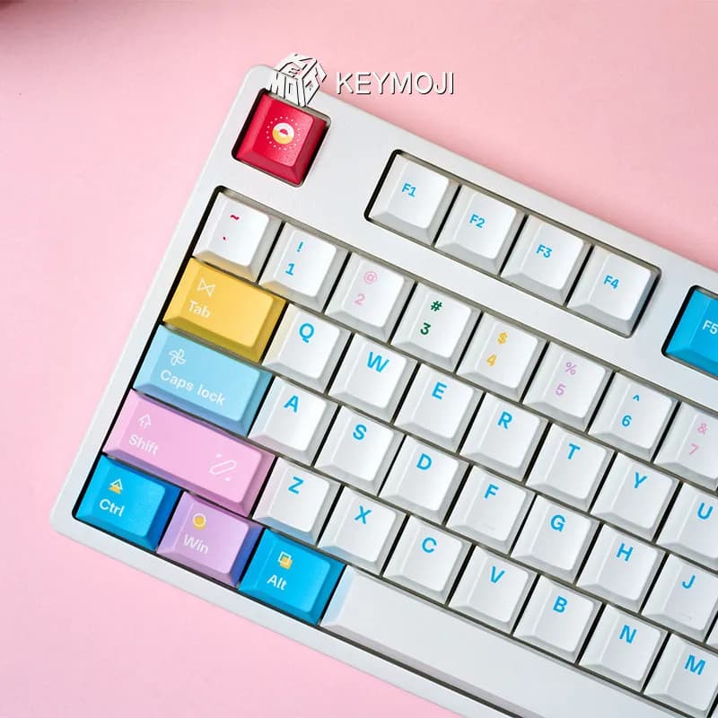 Set di Tasti a Tema Lettere Colorate, Personalizzati in PBT con Sublimazione, Profilo Cherry per Accessori Tastiera Meccanica