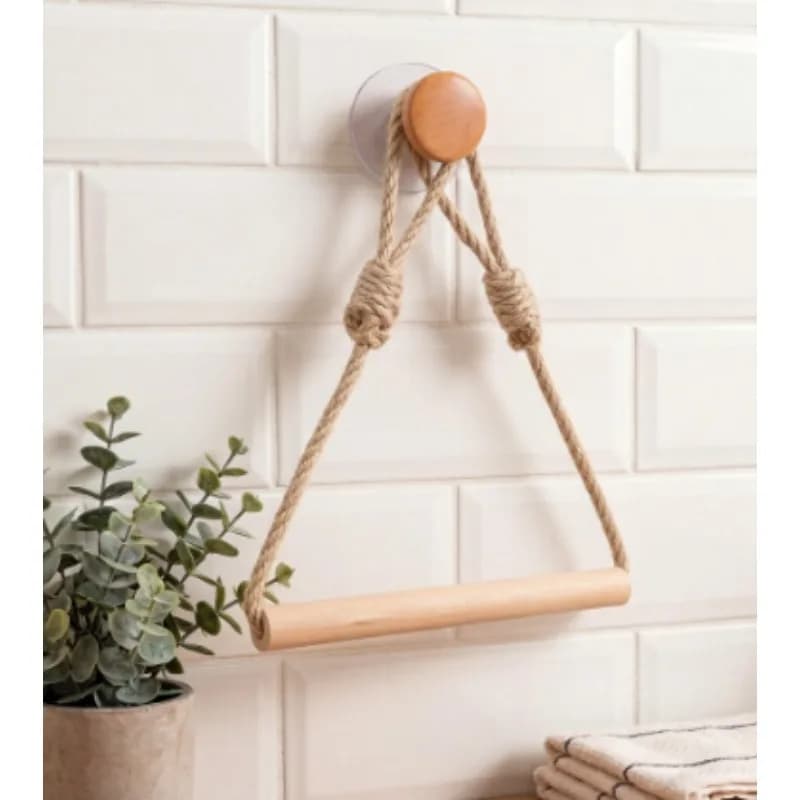 1PCS For Toilet Towel Rack Toilet Paper Holder Wall Mounted WC Washroom Bathroom Accessories Wooden Rolling Paper Tissue Holder