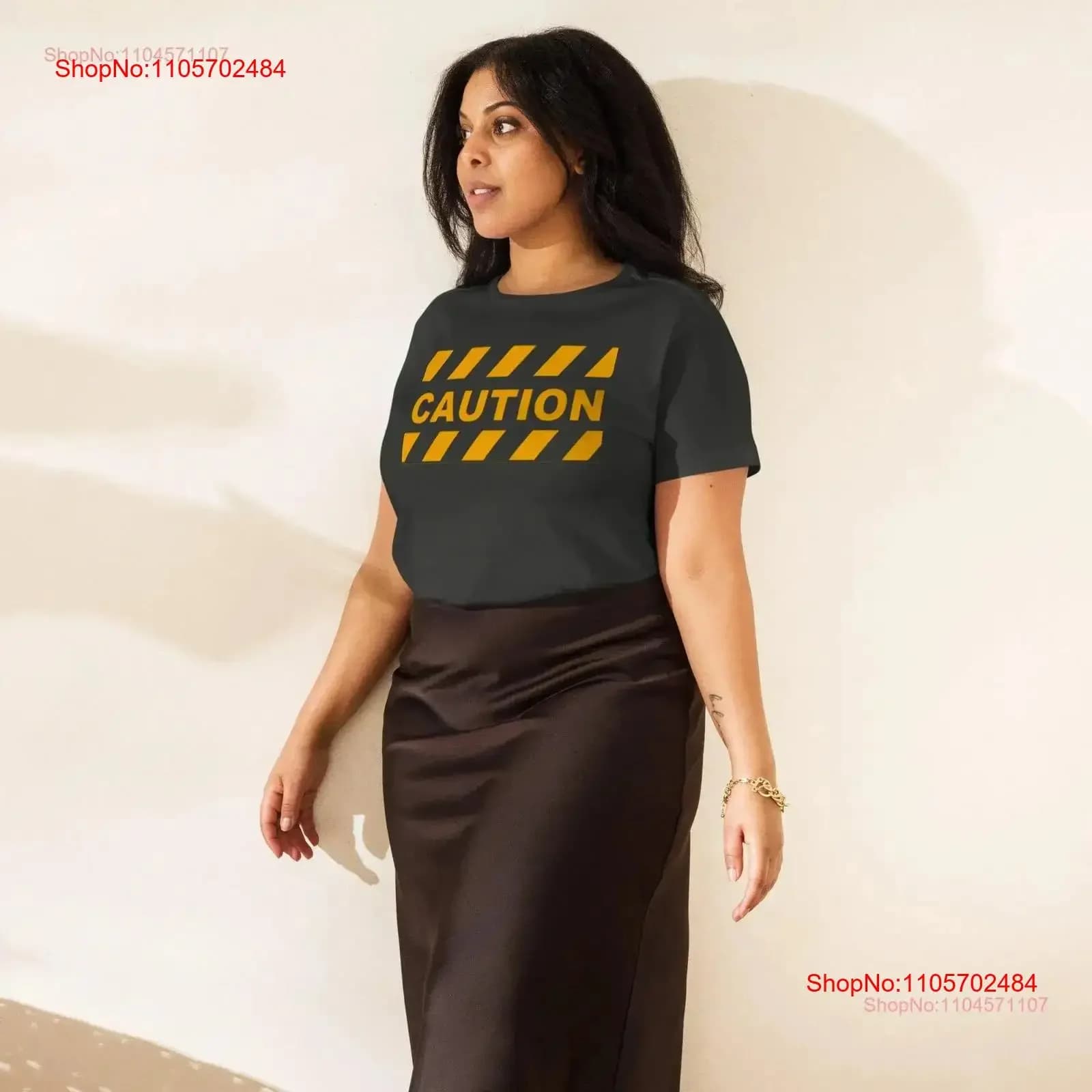 CautionLine Caution Track Women s Men's high waisted T Shirt vintage Washed Breathable homme designer clothes streetwear