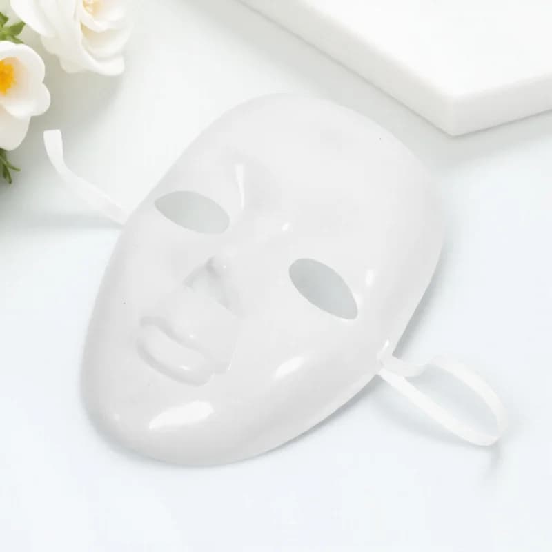 Maschera fai-da-te Maschera per il viso in plastica bianca non verniciata vuota per decorare progetti artigianali Ballo in maschera Festa Carnevale Photo Booth Puntelli