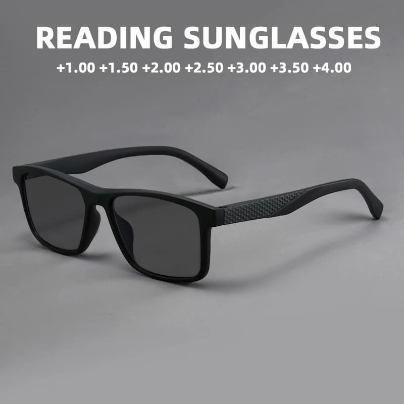 Occhiali da sole da lettura con montatura quadrata da uomo Occhiali da presbite classici con protezione anti UV Uomo 2025 Nuovo con diottrie da +1,00 a +4,00
