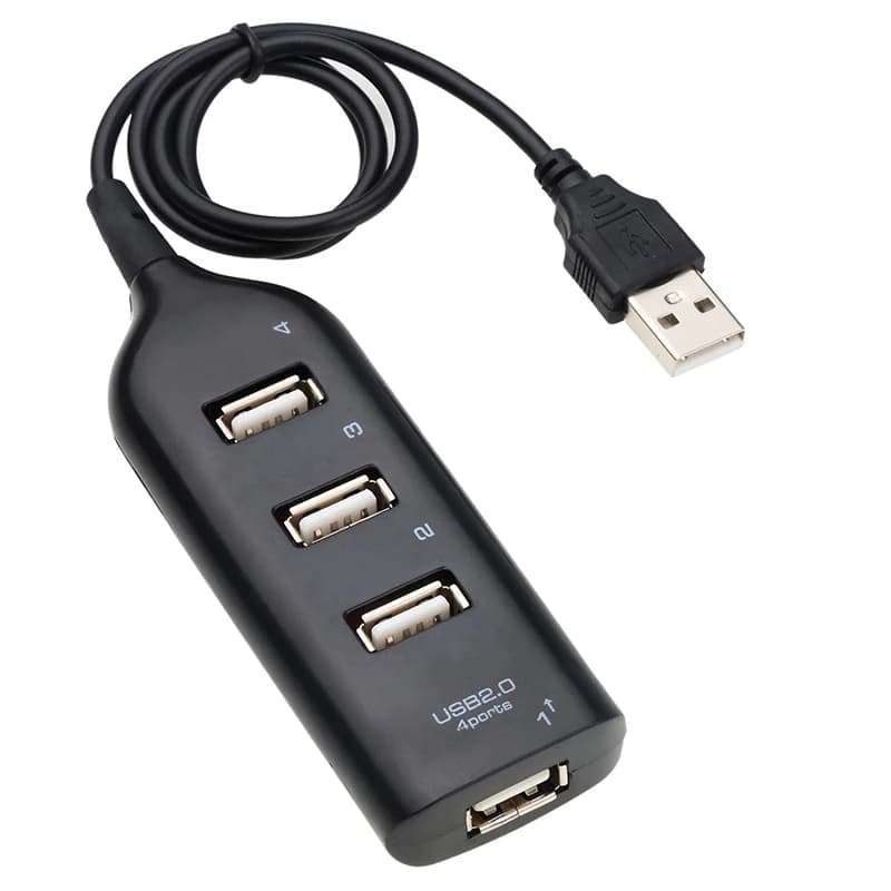 High Speed USB Hub 4 Port USB 2.0 with Cable Mini USB Splitter Hub Use Power Adapter Multiple Socket For PC Laptop Notebook